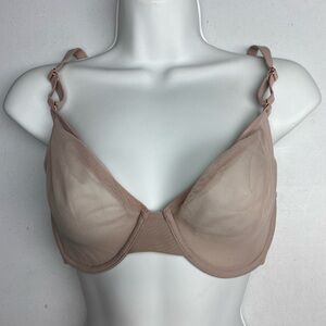Smart & Sexy Sheer TAN Unlined Underwire, 34D  *P1029